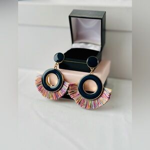 SUGARFIX by BaubleBar 🌈 Fringe, Gold-tone & Blue Enamel Drop Earrings